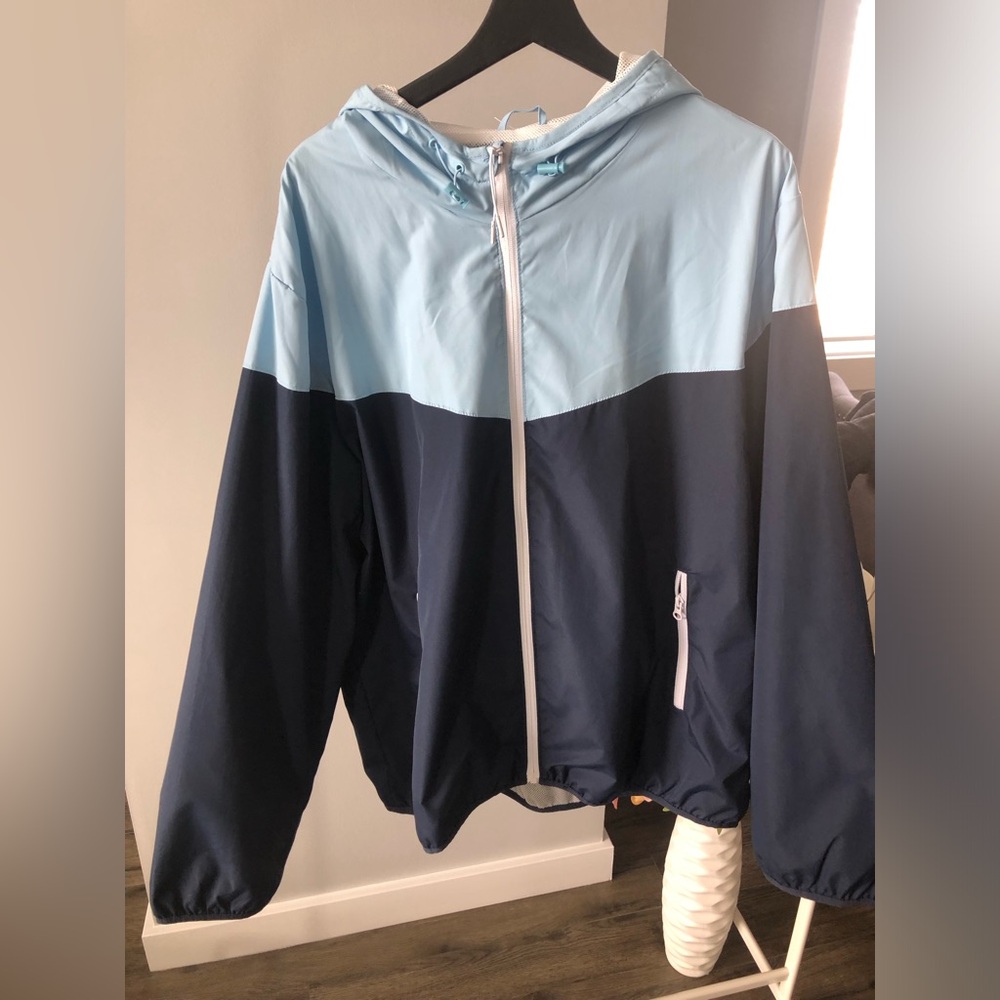 RSQ Light Blue and Navy Colorblock Jacket XXL